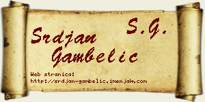 Srđan Gambelić vizit kartica